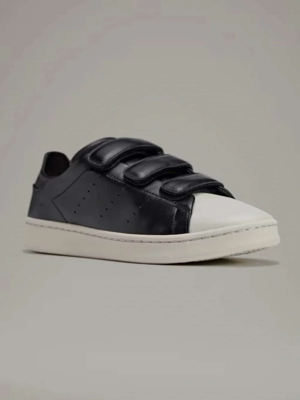 adidas Men's Black Leather Velcro Strap Sneakers Yohji Yamamoto Stan Smith Y-3
